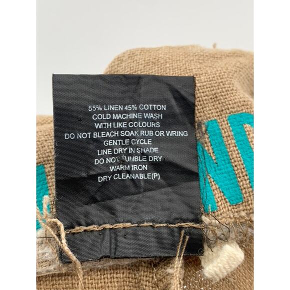 BROOKLYN INDUSTRIES Women's Tan Button-Detail Relaxed-Fit Wide-Leg Pants SZ 4 - Picture 9 of 11